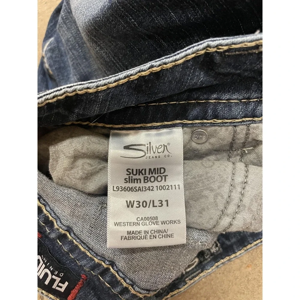 Silver Jeans Co. Jeans Womens 30x31 Medium Wash Suki Mid Slim Boot Stretch Denim